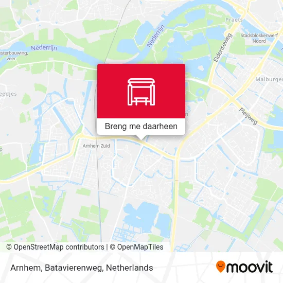 Arnhem, Batavierenweg kaart