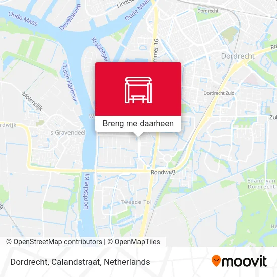 Dordrecht, Calandstraat kaart