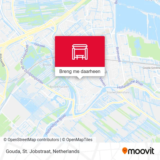 Gouda, St. Jobstraat kaart