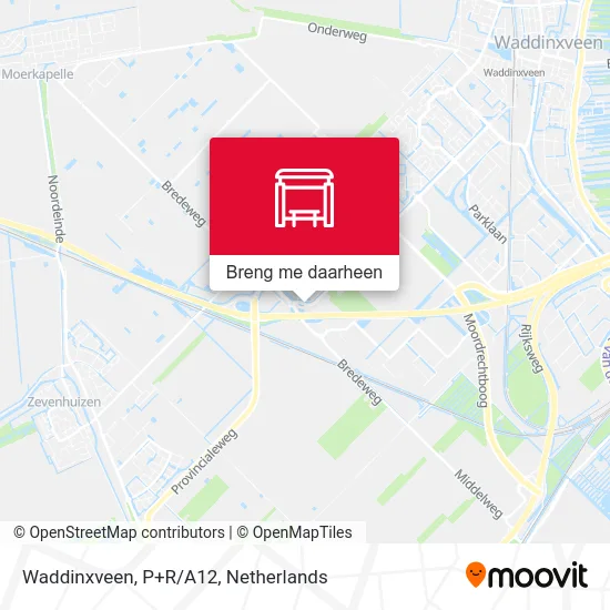 Waddinxveen, P+R/A12 kaart