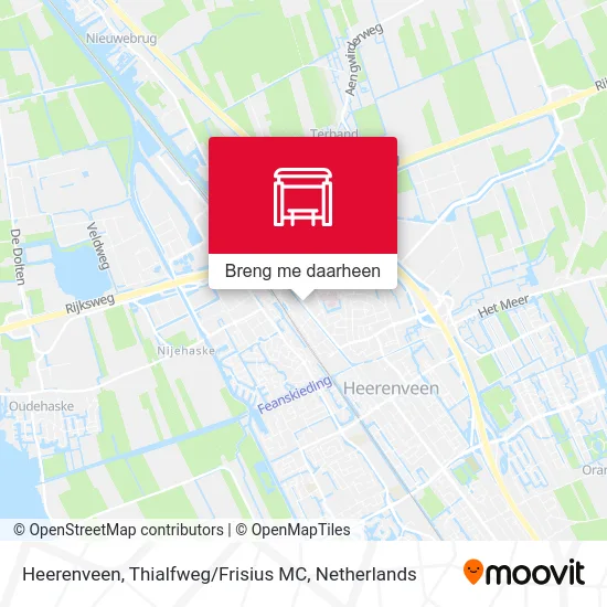 Heerenveen, Thialfweg / Frisius MC kaart