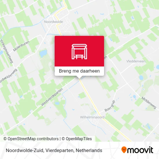 Noordwolde-Zuid, Vierdeparten kaart