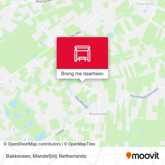 Bakkeveen, Mandefjild kaart