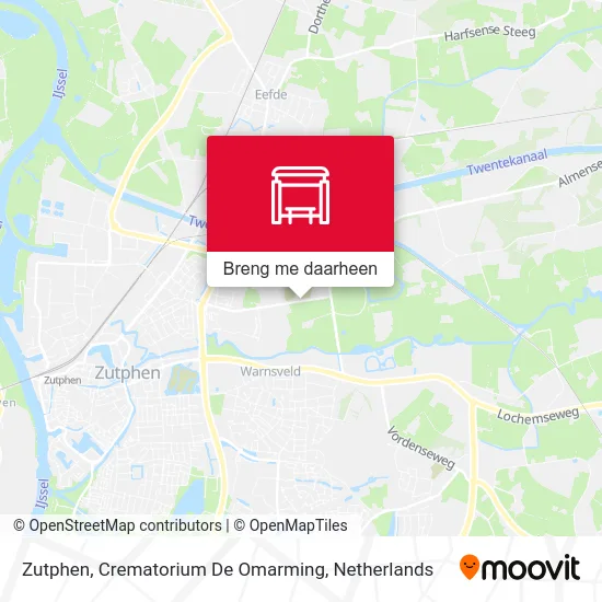Zutphen, Crematorium De Omarming kaart