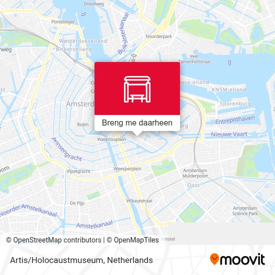 Artis/Holocaustmuseum kaart