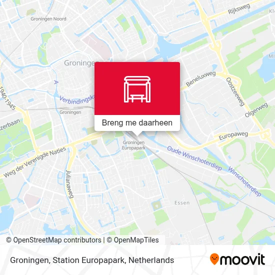 Groningen, Station Europapark kaart