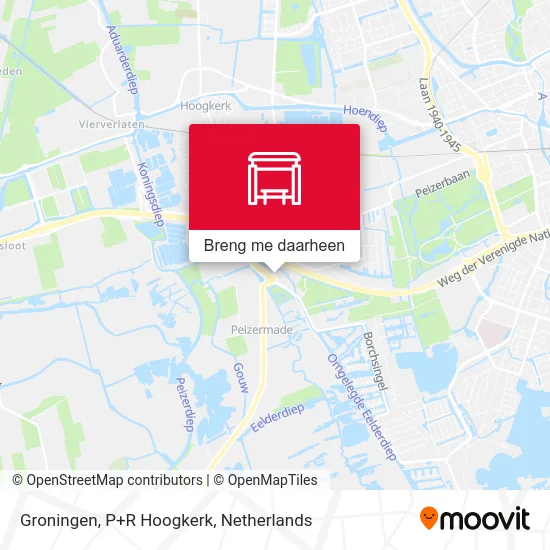 Groningen, P+R Hoogkerk kaart