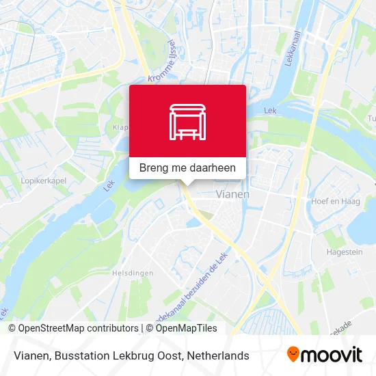 Vianen, Busstation Lekbrug Oost kaart