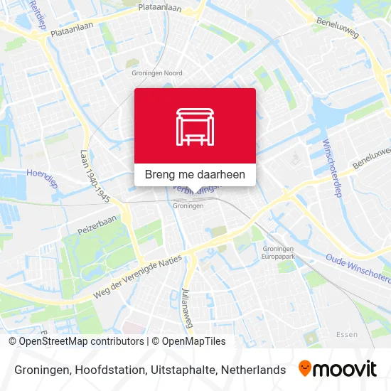 Groningen, Hoofdstation, Uitstaphalte kaart