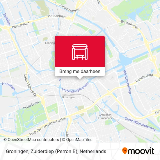 Groningen, Zuiderdiep (Perron B) kaart