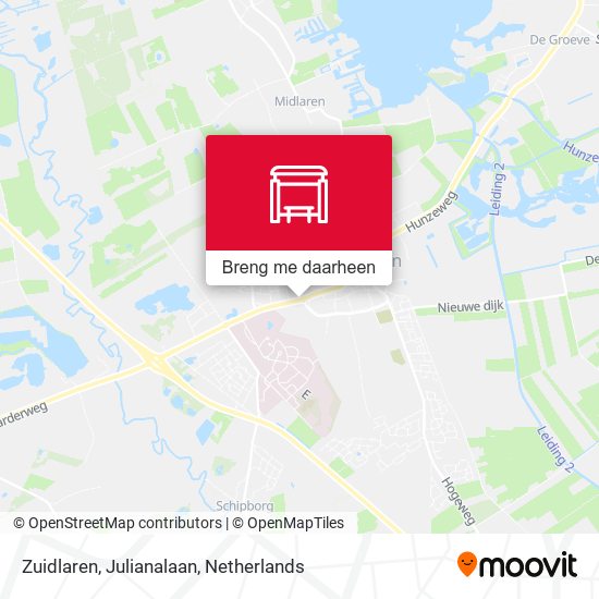 Zuidlaren, Julianalaan kaart