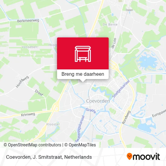 Coevorden, J. Smitstraat kaart