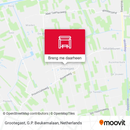 Grootegast, G.P. Beukemalaan kaart