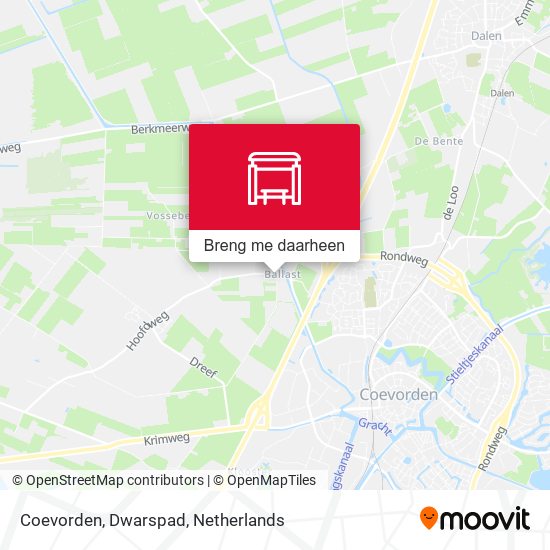 Coevorden, Dwarspad kaart