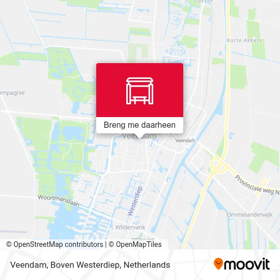 Veendam, Boven Westerdiep kaart