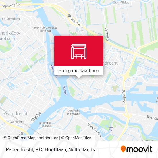 Papendrecht, P.C. Hooftlaan kaart