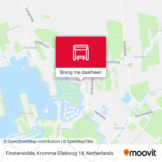 Finsterwolde, Kromme Elleboog 18 kaart