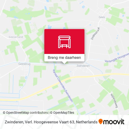 Zwinderen, Verl. Hoogeveense Vaart 63 kaart