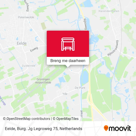 Eelde, Burg. Jg Legroweg 75 kaart