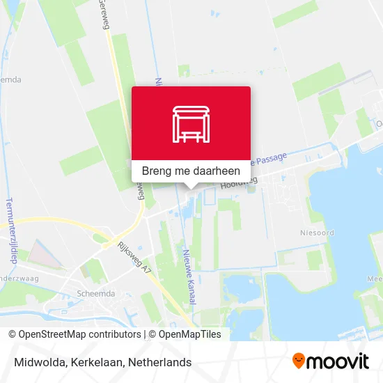 Midwolda, Kerkelaan kaart