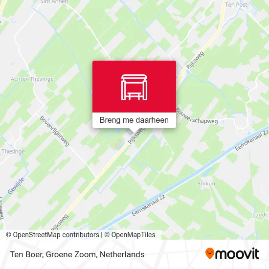 Ten Boer, Groene Zoom kaart