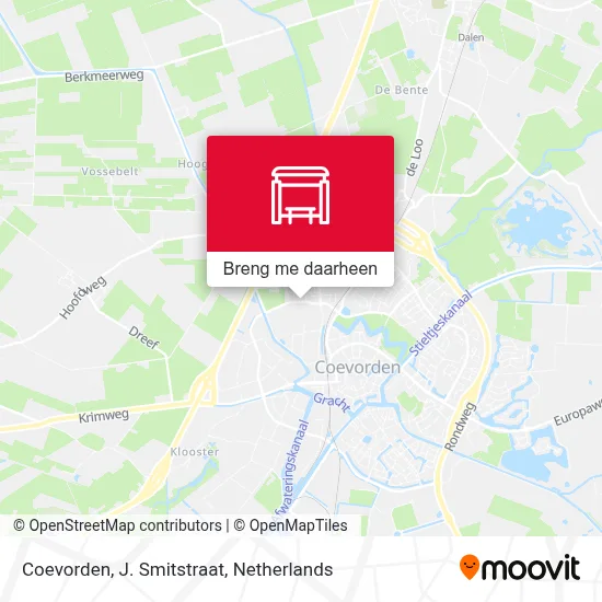 Coevorden, J. Smitstraat kaart