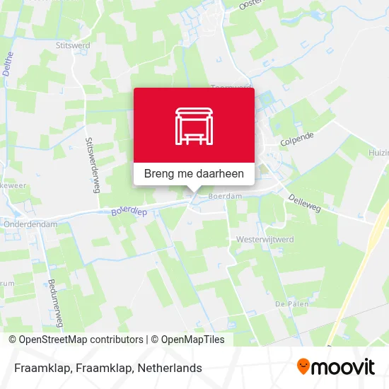 Fraamklap, Fraamklap kaart