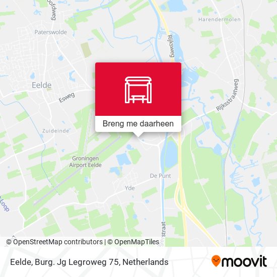 Eelde, Burg. Jg Legroweg 75 kaart
