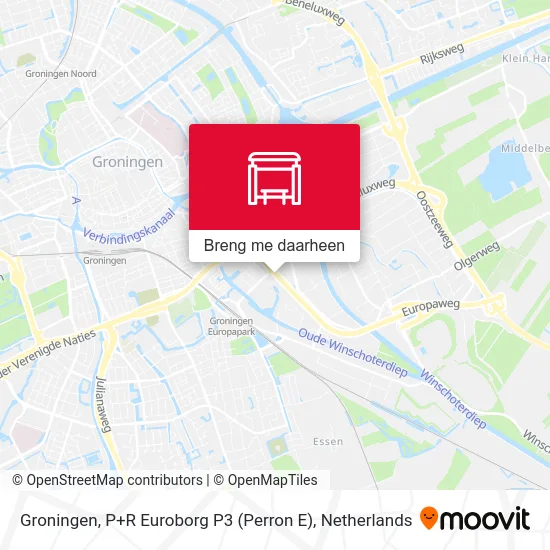 Groningen, P+R Euroborg P3 (Perron E) kaart