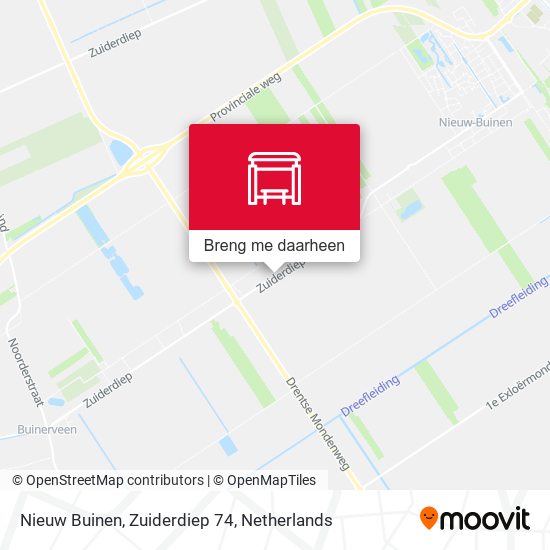Nieuw Buinen, Zuiderdiep 74 kaart