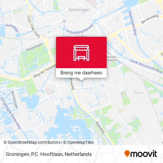 Groningen, P.C. Hooftlaan kaart