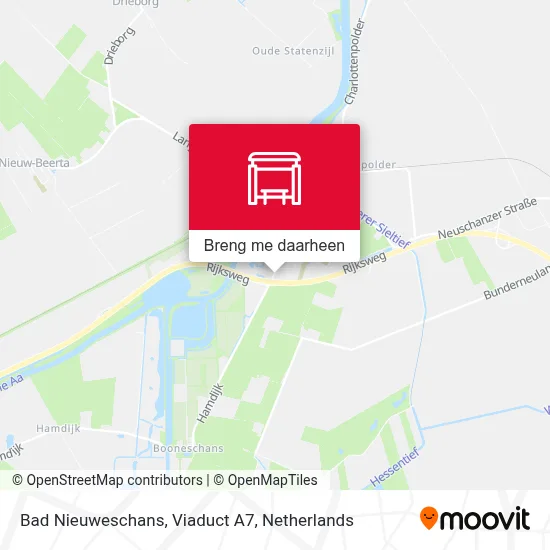 Bad Nieuweschans, Viaduct A7 kaart