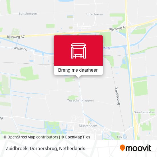 Zuidbroek, Dorpersbrug kaart