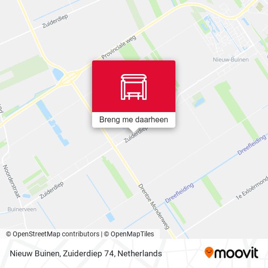 Nieuw Buinen, Zuiderdiep 74 kaart
