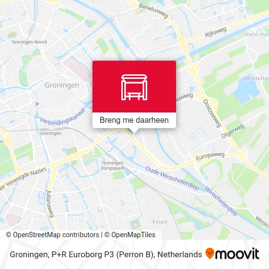 Groningen, P+R Euroborg P3 (Perron B) kaart