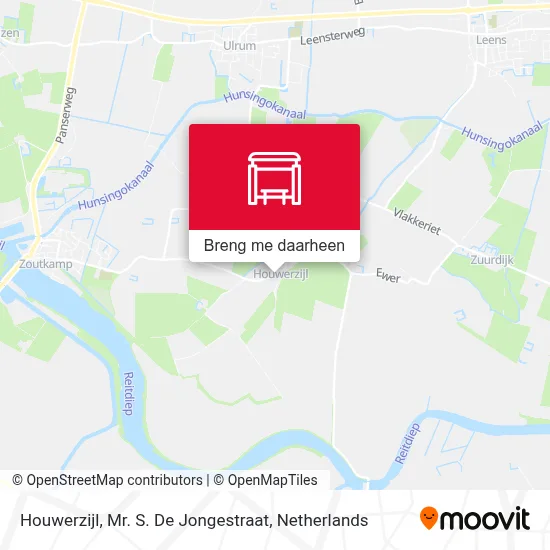 Houwerzijl, Mr. S. De Jongestraat kaart
