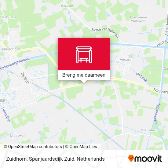 Zuidhorn, Spanjaardsdijk Zuid kaart