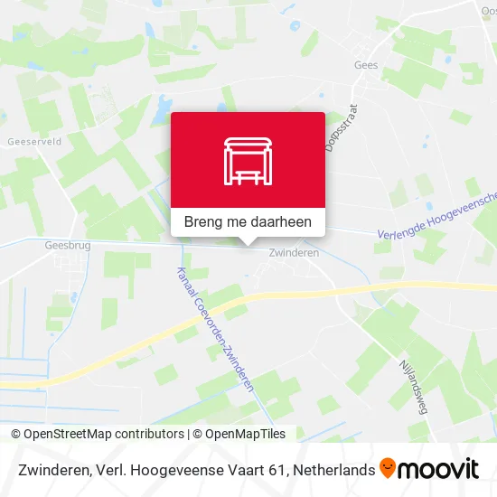 Zwinderen, Verl. Hoogeveense Vaart 61 kaart