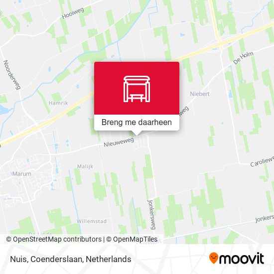 Nuis, Coenderslaan kaart
