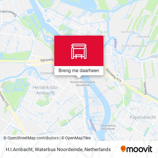 H.I.Ambacht, Waterbus Noordeinde kaart