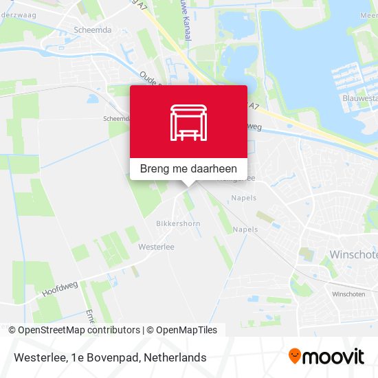 Westerlee, 1e Bovenpad kaart
