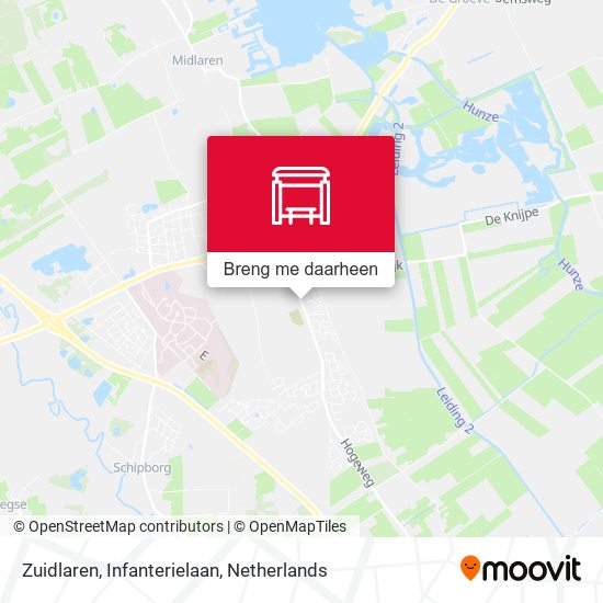 Zuidlaren, Infanterielaan kaart