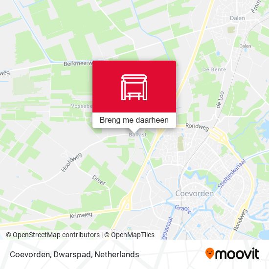 Coevorden, Dwarspad kaart