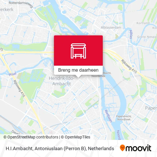 H.I.Ambacht, Antoniuslaan (Perron B) kaart