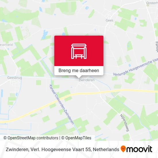 Zwinderen, Verl. Hoogeveense Vaart 55 kaart