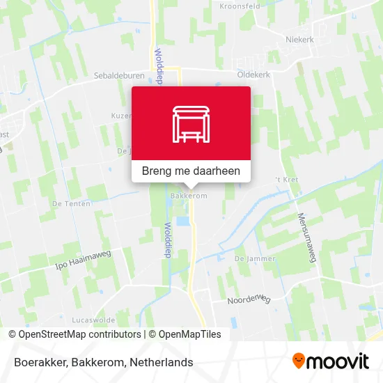 Boerakker, Bakkerom kaart