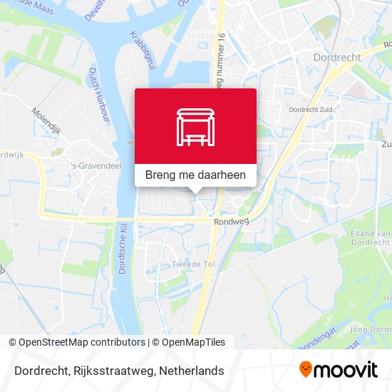 Dordrecht, Rijksstraatweg kaart