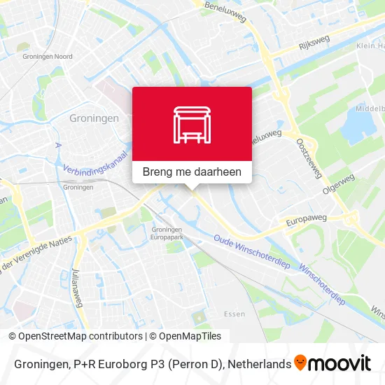 Groningen, P+R Euroborg P3 (Perron D) kaart