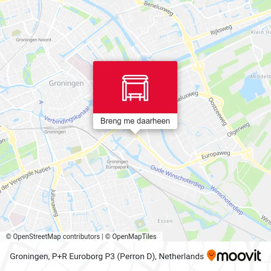 Groningen, P+R Euroborg P3 (Perron D) kaart