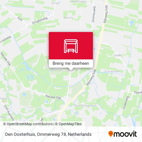 Den Oosterhuis, Ommerweg 78 kaart